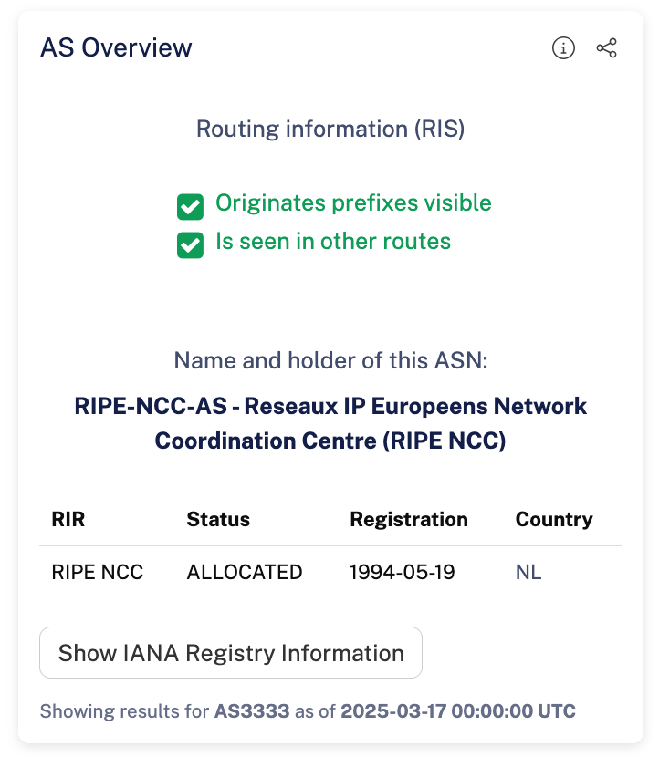 Screenshot of an infocard